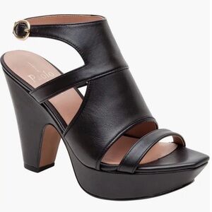 Paolo Black Leather Heels